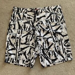Nike Prodigy Summer Solstice Board Shorts 36 (38) AOP Black‎ White Swimwear Surf